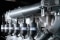 L'illustration représente le moteur gaz à quatre temps d'une chaudière à co-génération