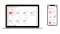 L'illustration représente le calculateur de système de chauffage Viessmann sur un ordinateur portable et un smartphone.